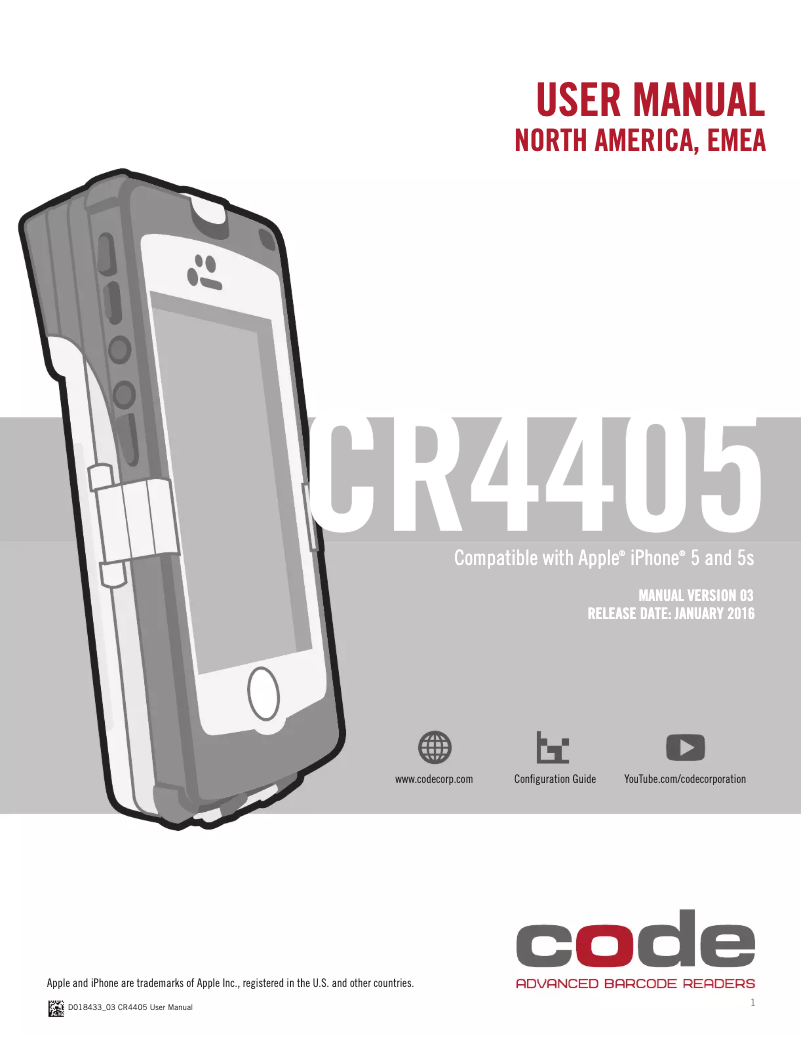 Página 1 del manual Manual de usuario Code CR4405