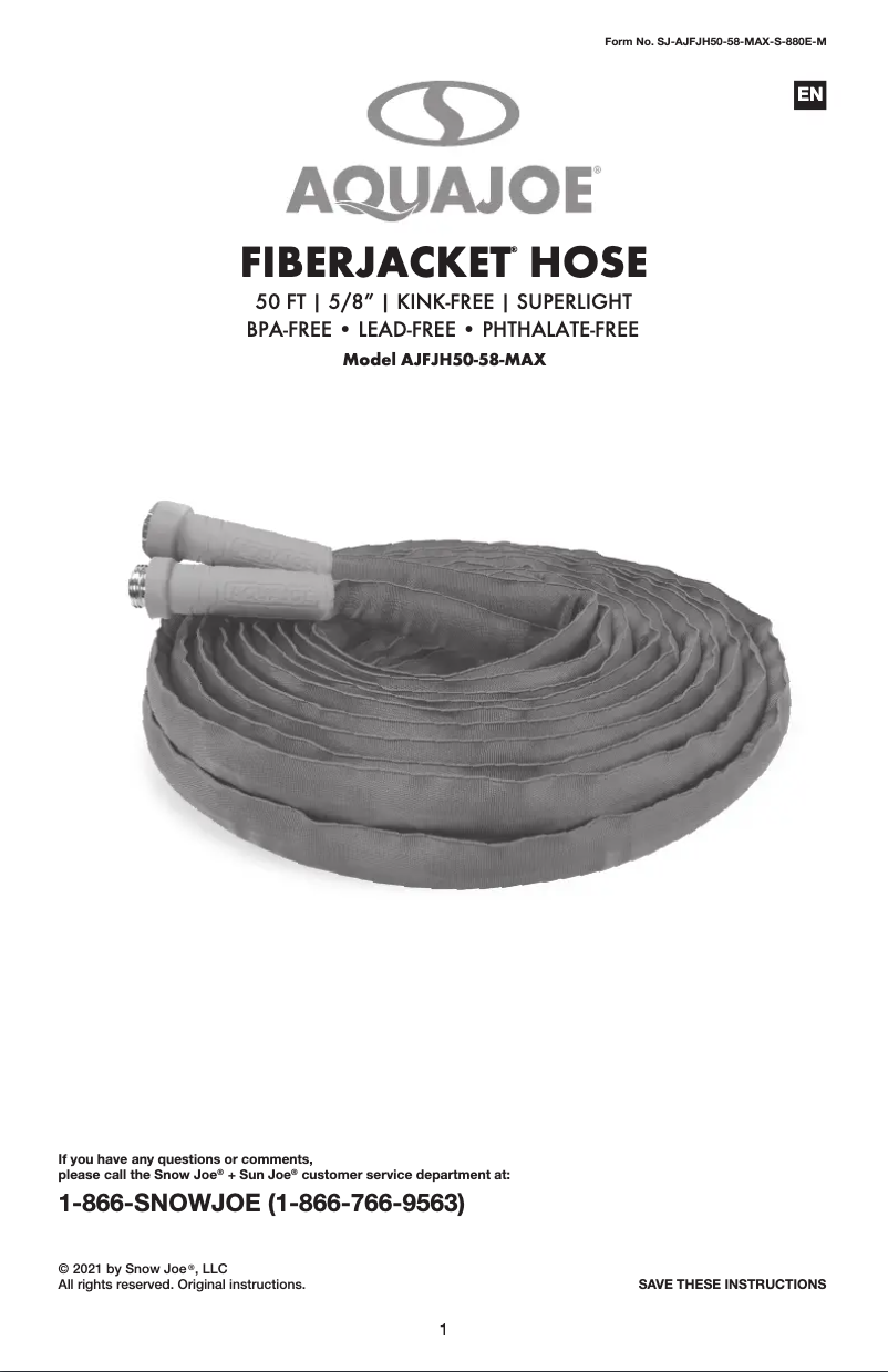 Imagen de la primera página del manual del dispositivo JFJH50-58-MAX