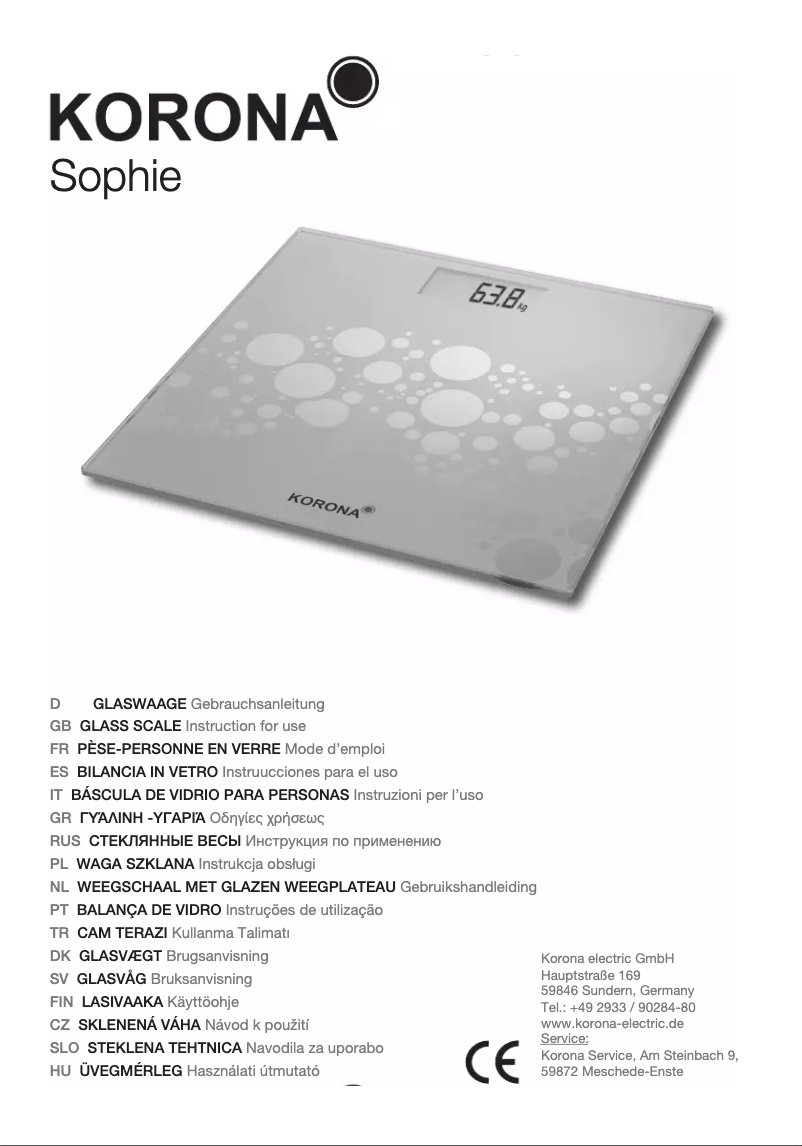 Image de la première page du manuel de l'appareil Sophie 74410