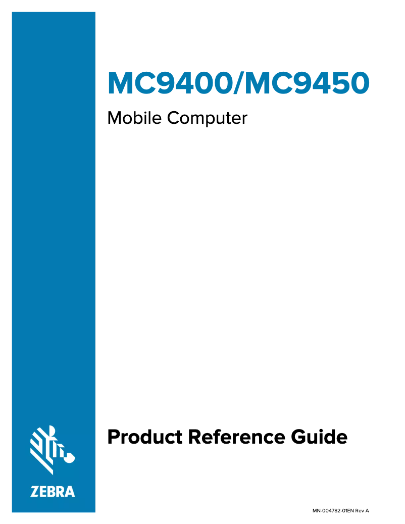 Page n°1 - Manuel utilisateur Zebra MC9400