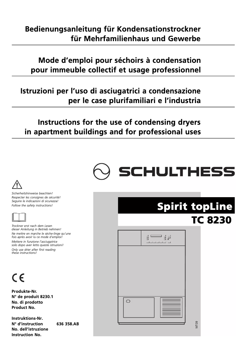 Image de la première page du manuel de l'appareil Spirit TopLine TC 8230