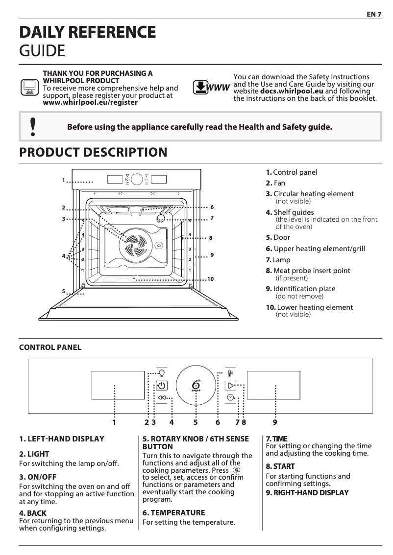 Page 1 de la notice Manuel d'utilisation et d'entretien Whirlpool AKZM 8421 H NB