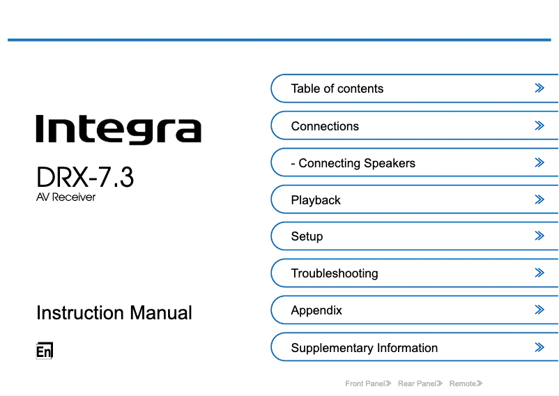 Image de la première page du manuel de l'appareil DRX-7.3