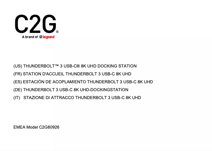 Page 1 de la notice Manuel utilisateur C2G 80926