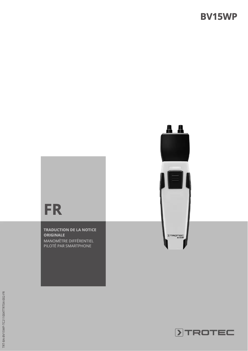 Page 1 de la notice Manuel utilisateur Trotec BV15WP