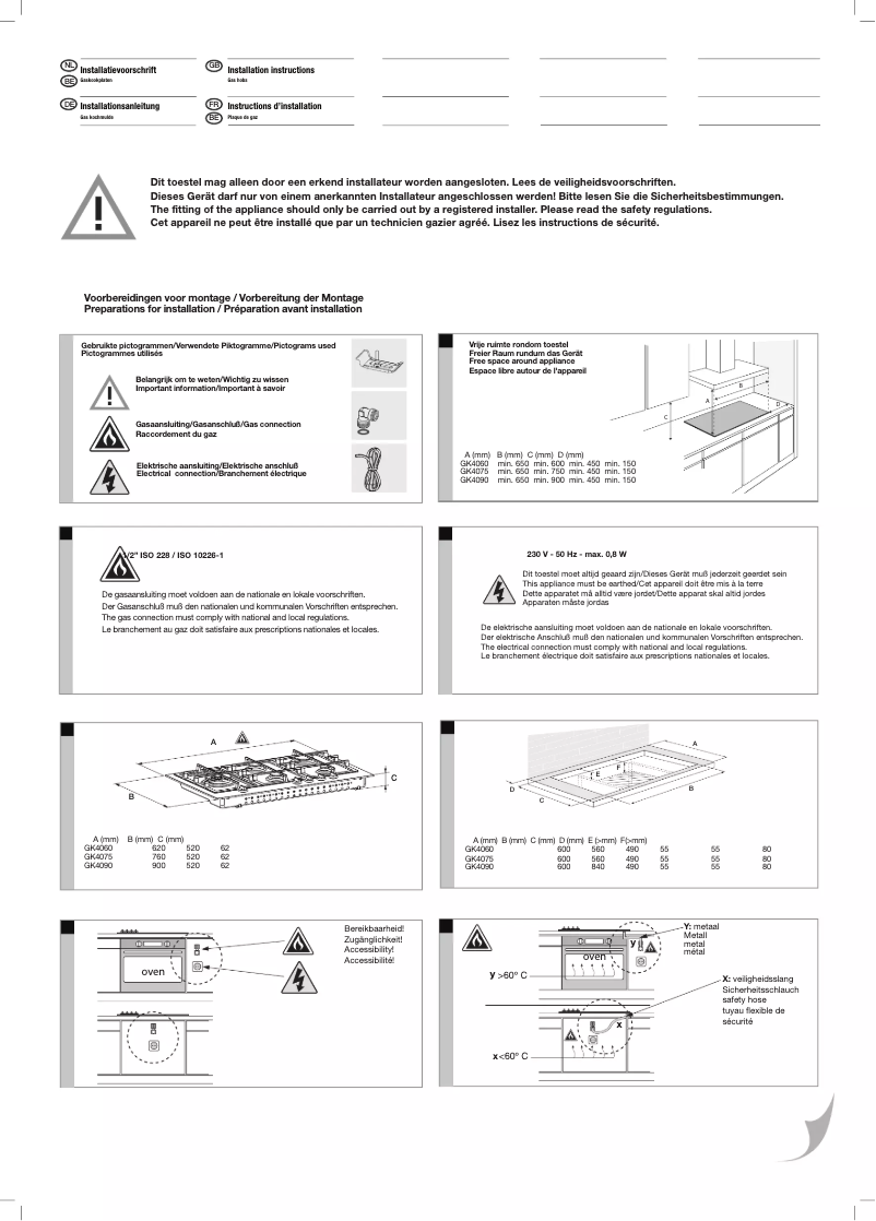 Page n°1 - Guide d'installation Pelgrim GK4090RVS