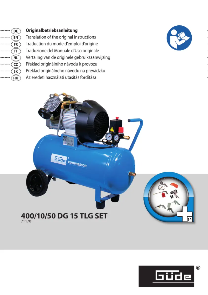 Page 1 de la notice Manuel utilisateur Güde Kompressor 400/10/50 DG