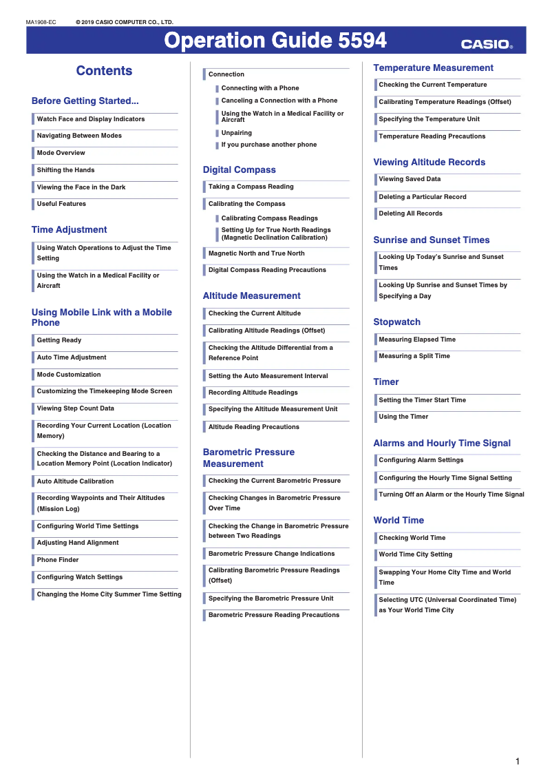 Page 1 de la notice Manuel utilisateur Casio G-Shock GG-B100BA-1AER