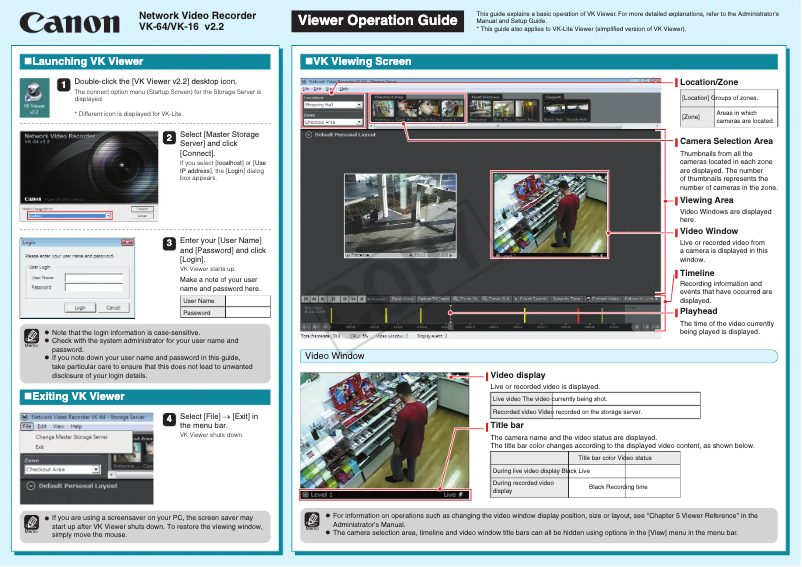 Page 1 de la notice Manuel utilisateur Canon VK-64 v2.2