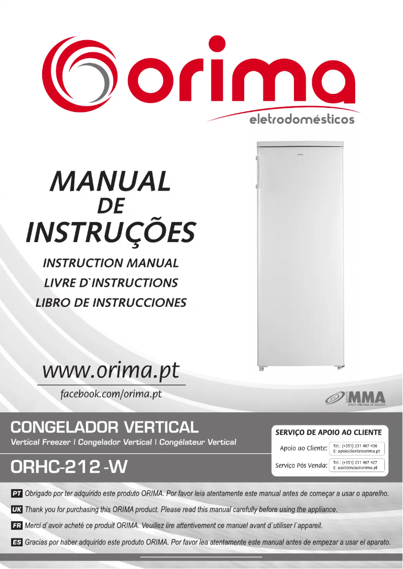 Page n°1 - Manuel utilisateur Orima ORHC-212-W