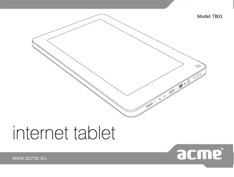 Page 1 de la notice Manuel utilisateur Acme TB03