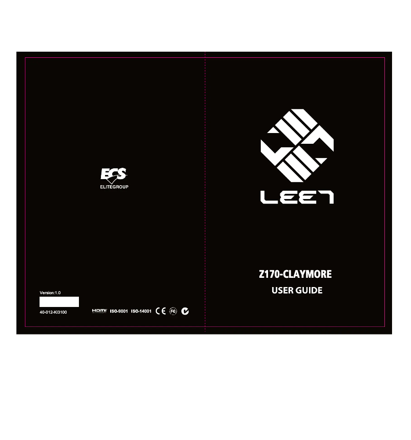 Page 1 de la notice Manuel utilisateur ECS Z170-CLAYMORE