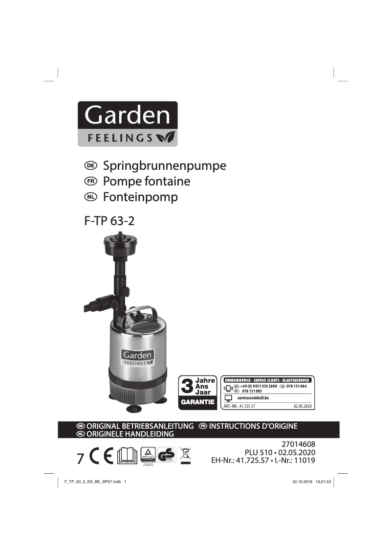 Image de la première page du manuel de l'appareil F-TP 63-2