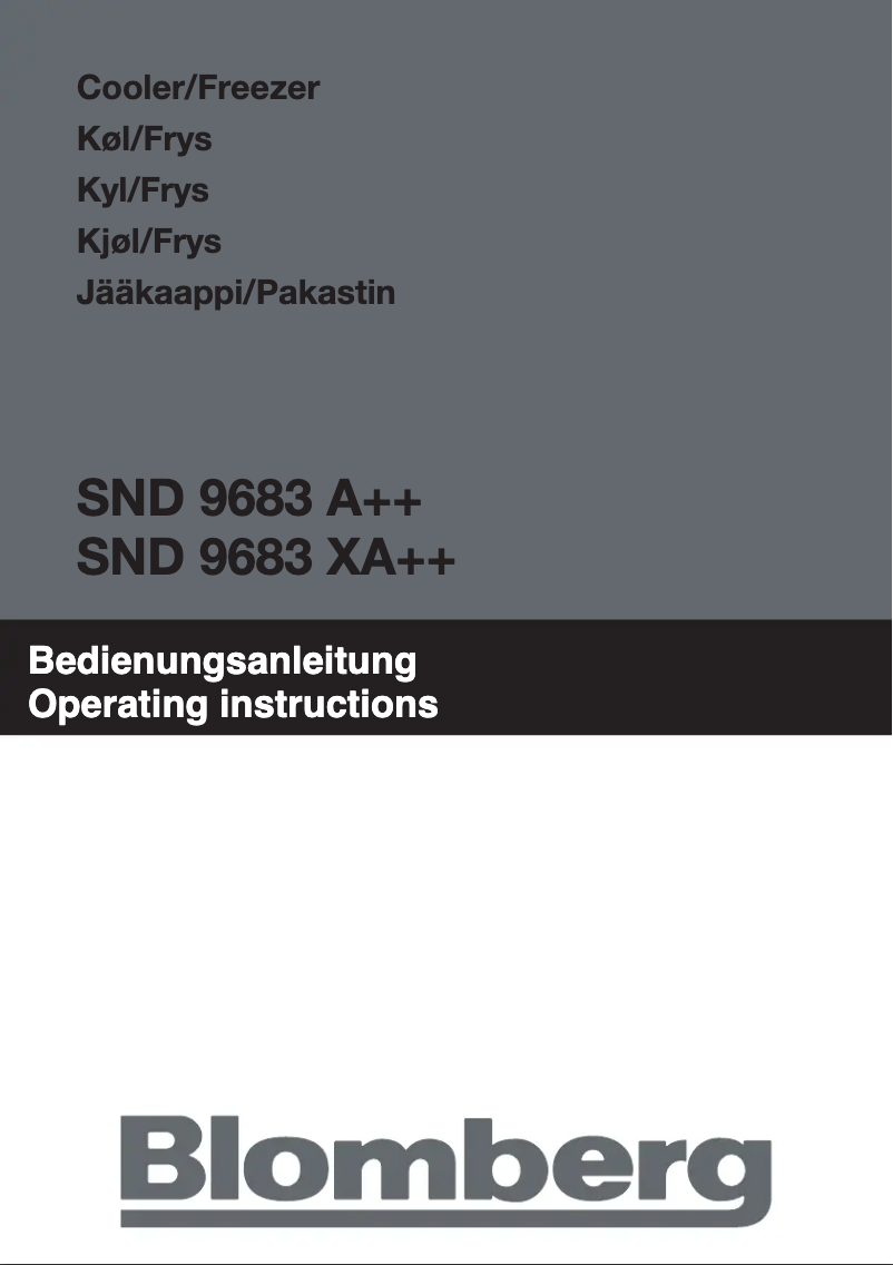 Page n°1 - Manuel utilisateur Blomberg SND 9683 X