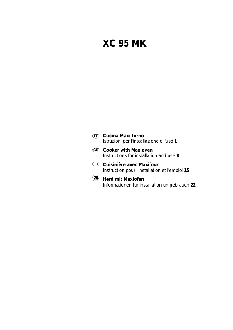Image de la première page du manuel de l'appareil XC 95 MK