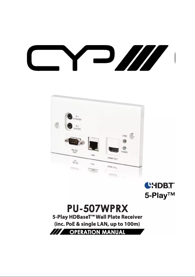 Página 1 del manual Manual de usuario CYP PU-507WPRX