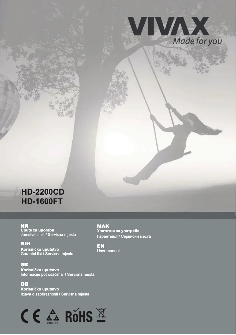 Image de la première page du manuel de l'appareil HD-1206F