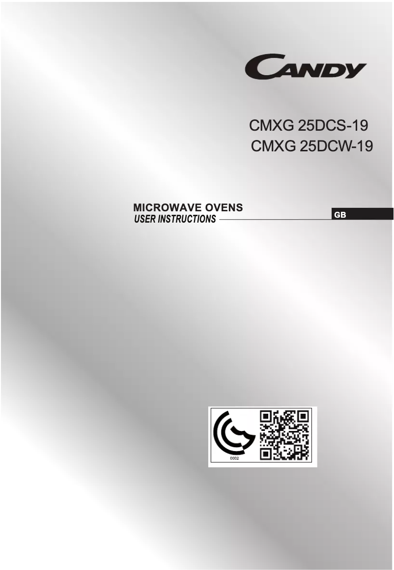 Page n°1 - Manuel utilisateur Candy CMXG 25DCS-19