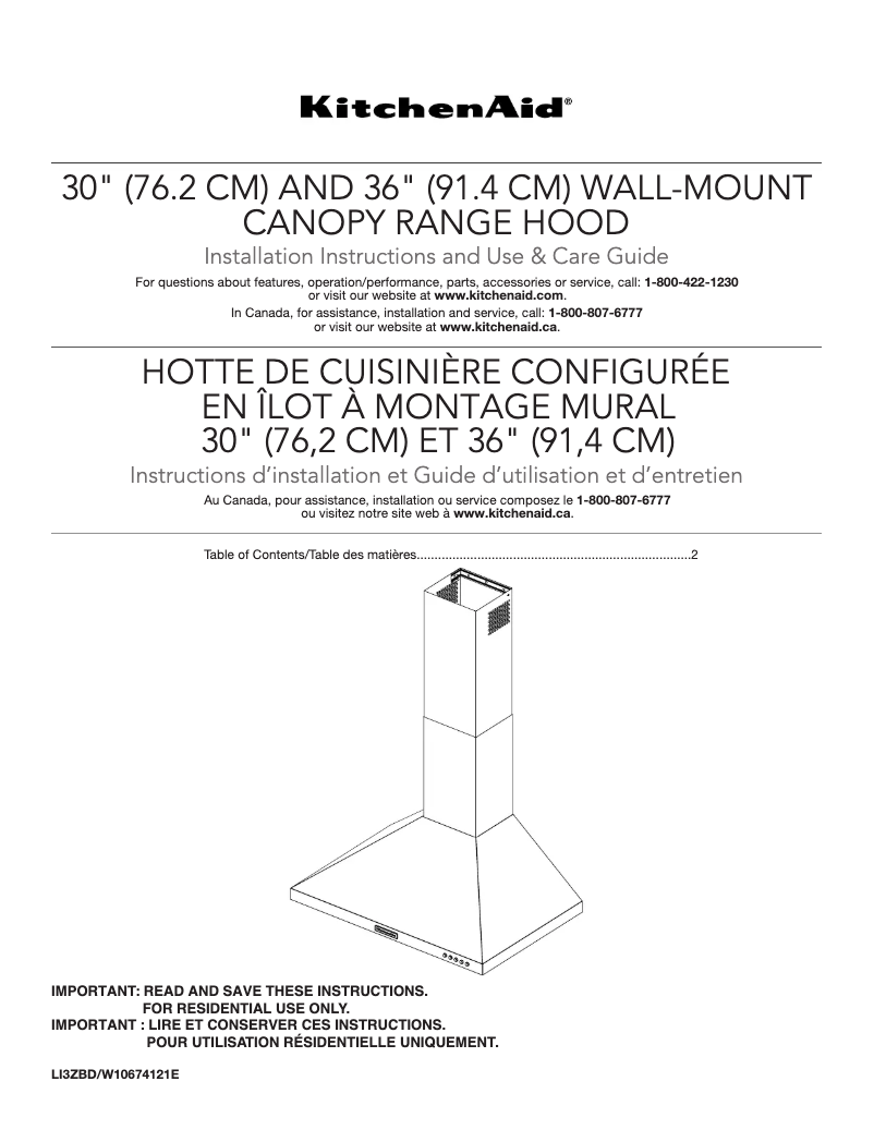 Page 1 de la notice Guide d'installation KitchenAid KVWB400DSS