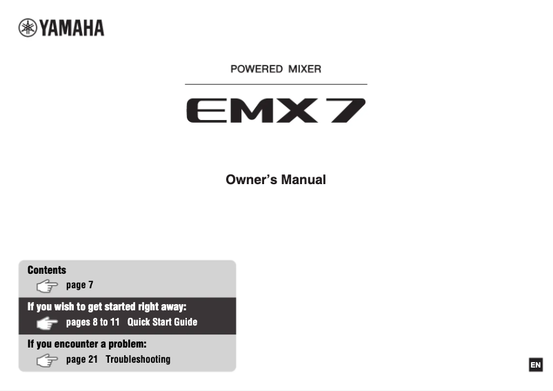 Page n°1 - Manuel utilisateur Yamaha EMX5
