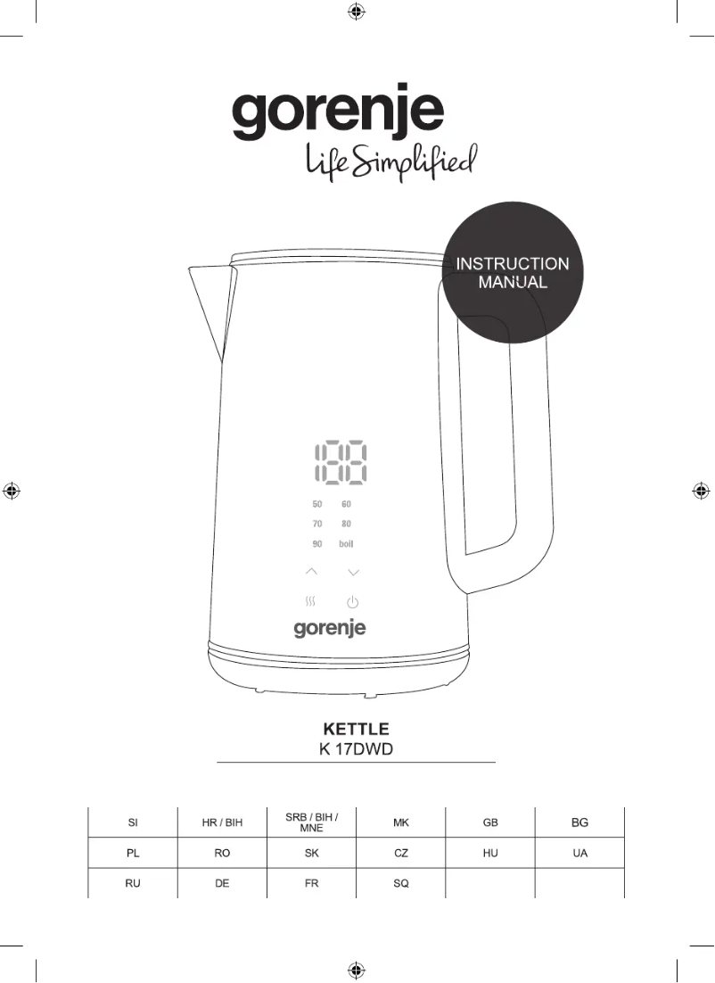 Page n°1 - Manuel utilisateur Gorenje K17DWD