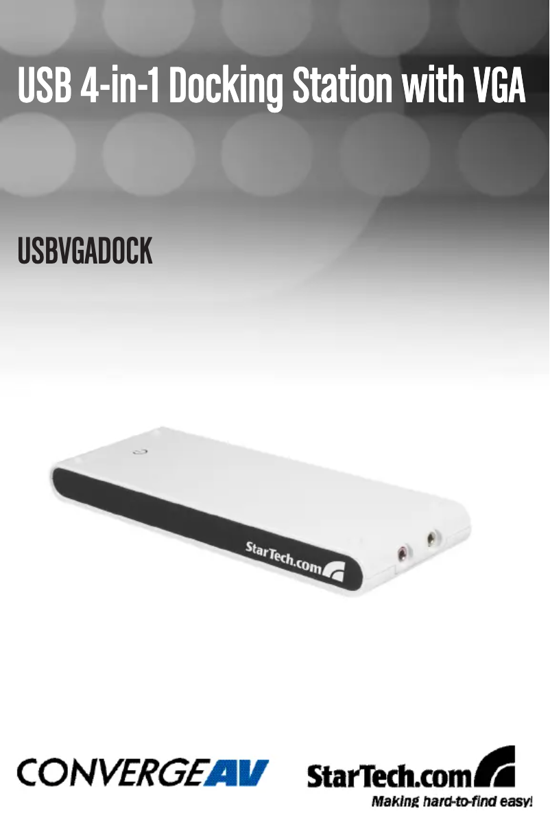 Page 1 de la notice Manuel utilisateur StarTech.com USBVGADOCK
