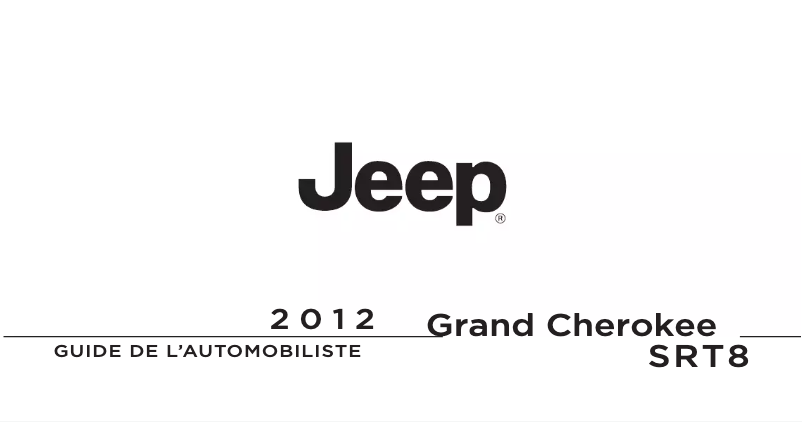Page 1 de la notice Manuel utilisateur Jeep Grand Cherokee (2012)