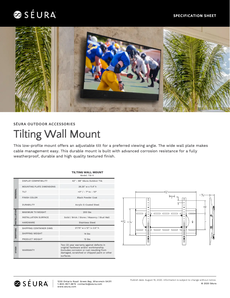 Page n°1 - Fiche technique Seura TW-5