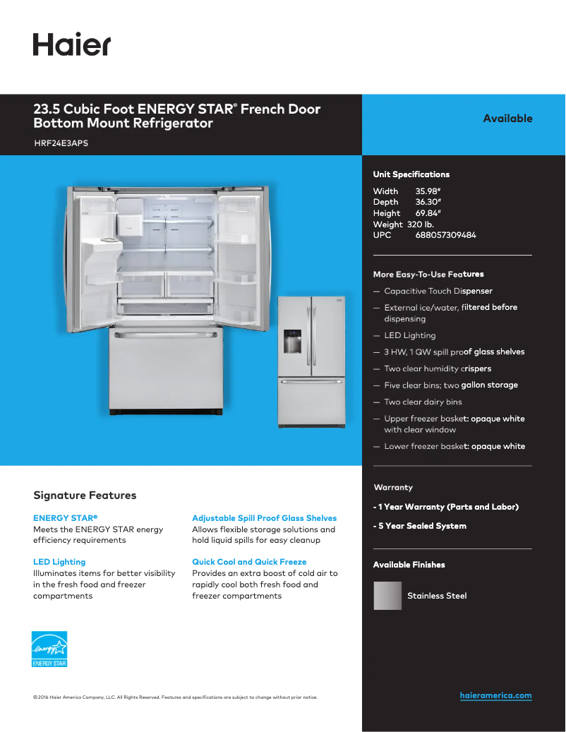 Image de la première page du manuel de l'appareil HRF24E3APS