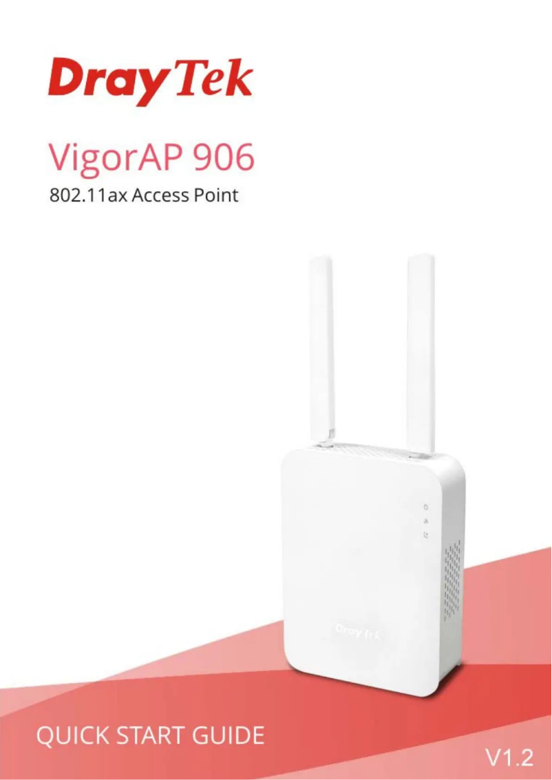 Page 1 de la notice Guide de démarrage rapide Draytek VigorAP 906