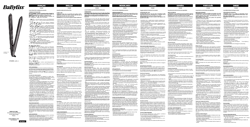 Page 1 de la notice Manuel utilisateur BaByliss ST259E