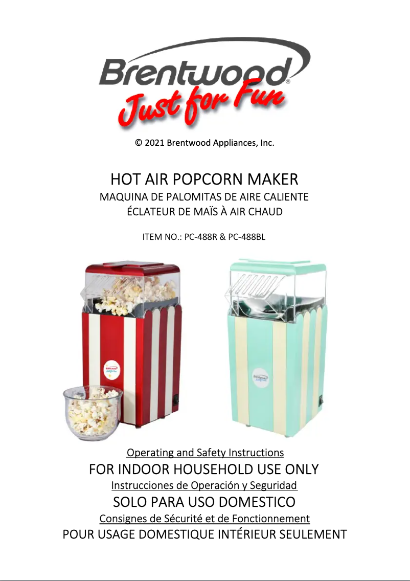 Page n°1 - Manuel utilisateur Brentwood PC-488R