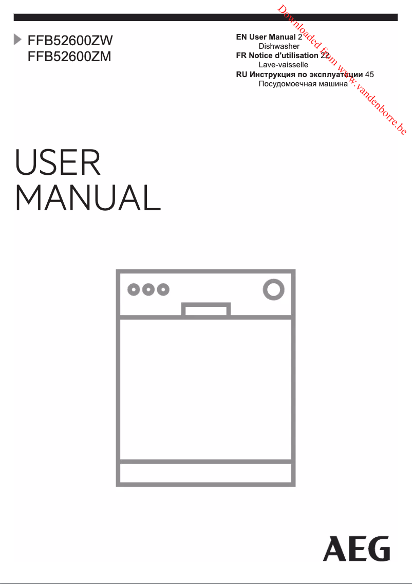 Page n°1 - Manuel utilisateur AEG FFB52600ZW