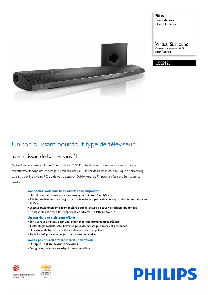 Image de la première page du manuel de l'appareil CSS5123