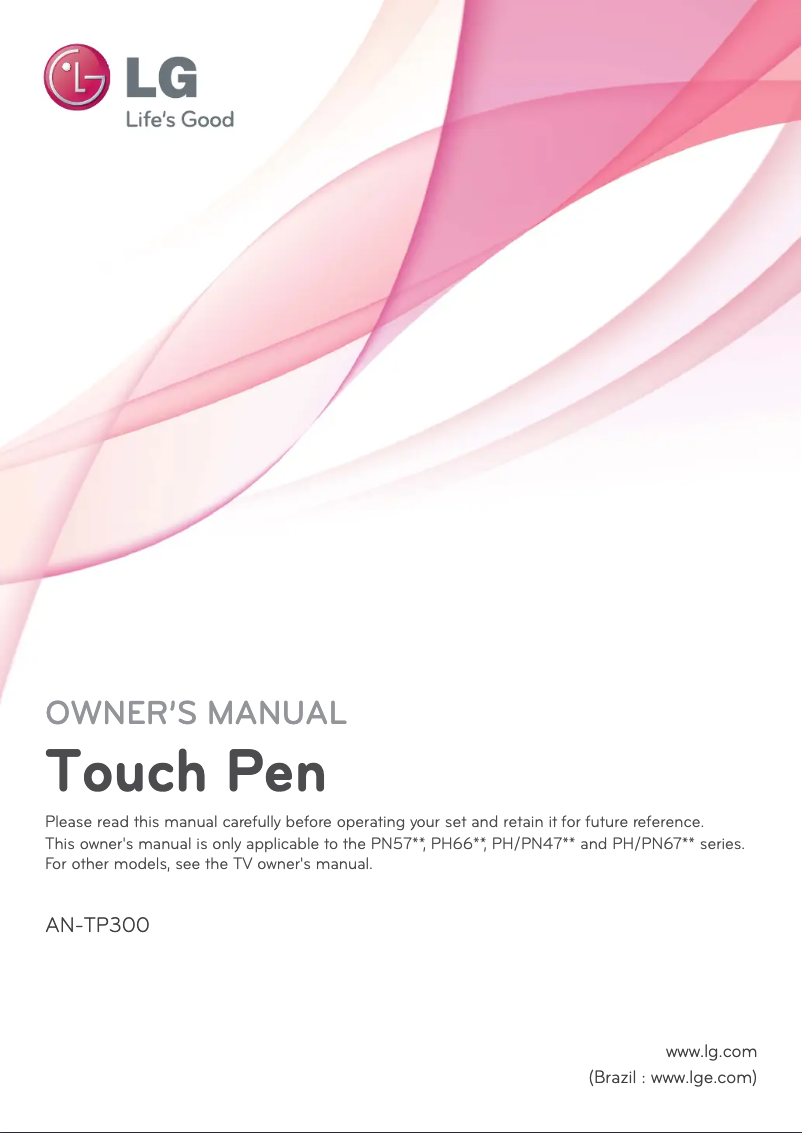 Page n°1 - Manuel utilisateur LG AN-TP300