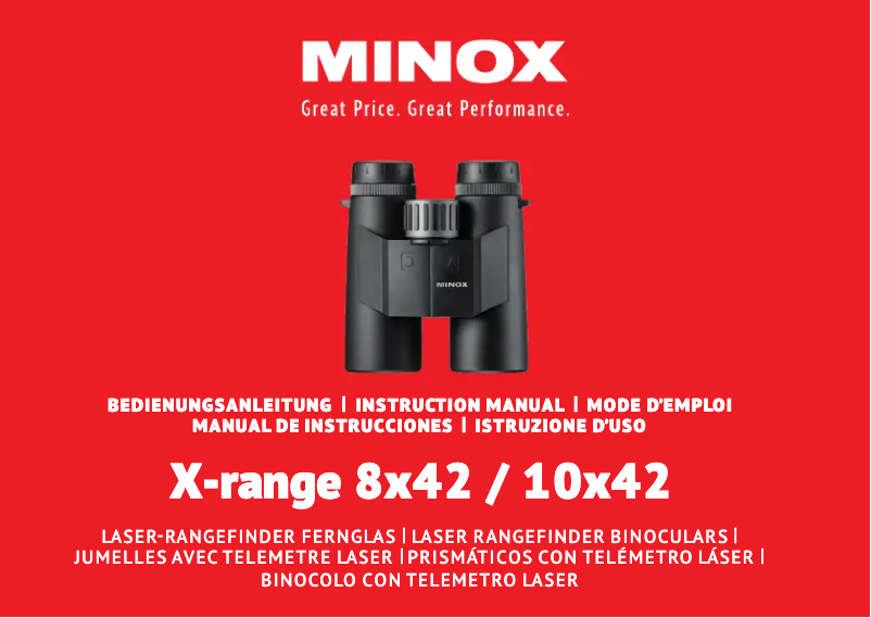 Image de la première page du manuel de l'appareil X-range 8x42 / 10x42