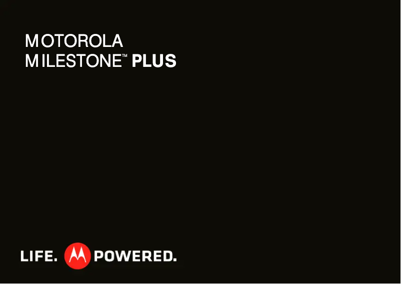 Image de la première page du manuel de l'appareil Milestone Plus