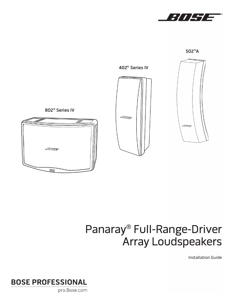Image de la première page du manuel de l'appareil Panaray 802 Series IV