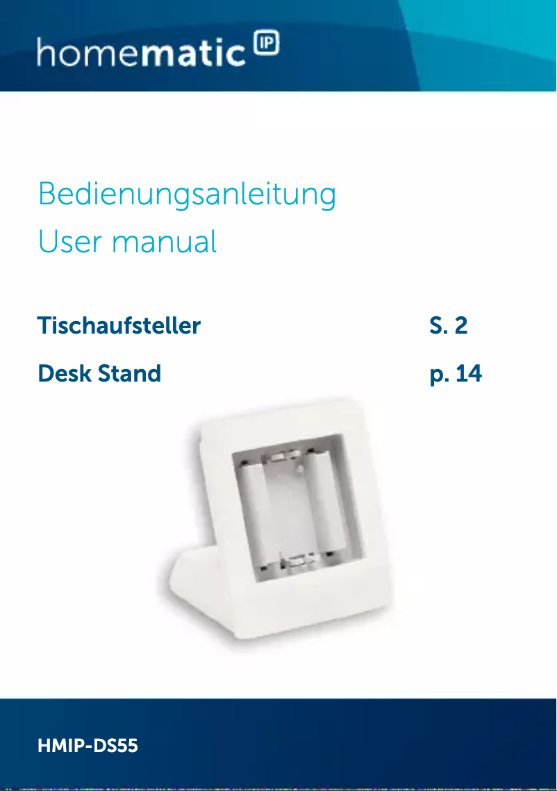 Page n°1 - Manuel utilisateur Homematic IP HMIP-DS55