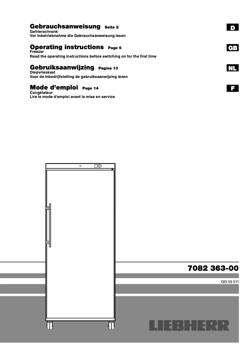 Page n°1 - Manuel utilisateur Liebherr GG 55511