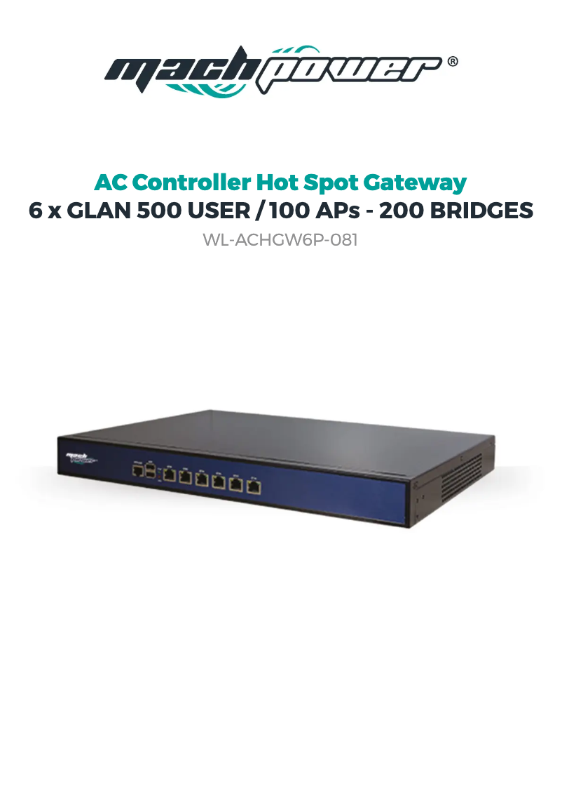 Page 1 de la notice Manuel utilisateur Mach Power WL-ACHGW6P-081