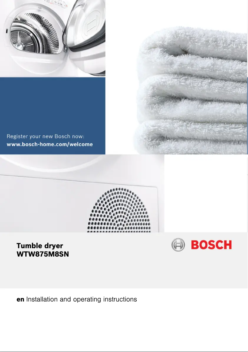 Page n°1 - Manuel utilisateur Bosch WTW875M8SN