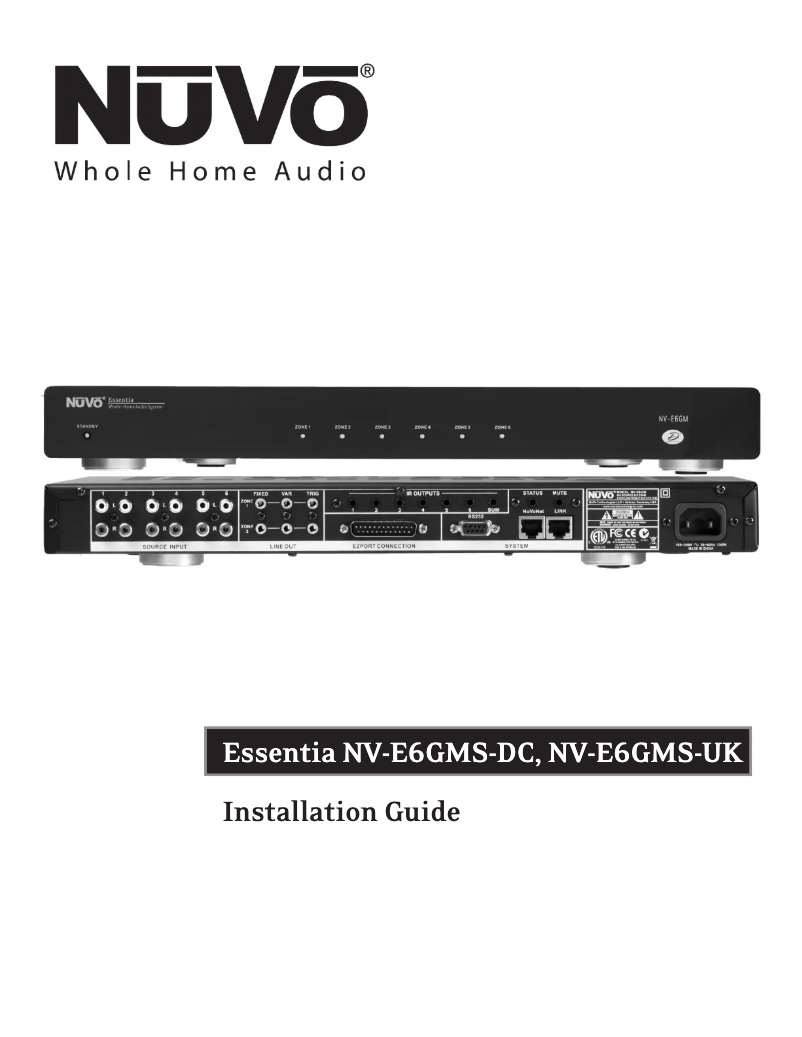 Página 1 del manual Manual de usuario NUVO Essentia NV-E6GM-DC