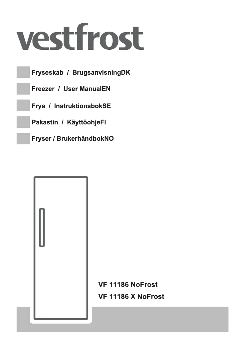 Page 1 de la notice Manuel utilisateur Vestfrost VF 11186 NoFrost