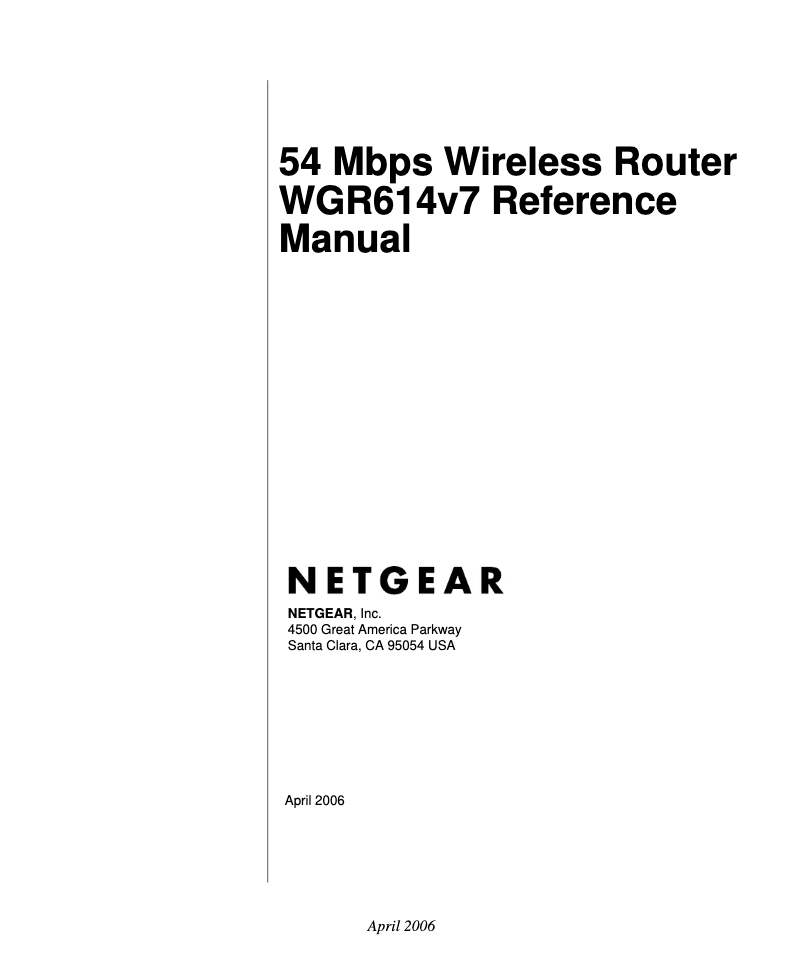 Page 1 de la notice Manuel utilisateur Netgear WGR614v7