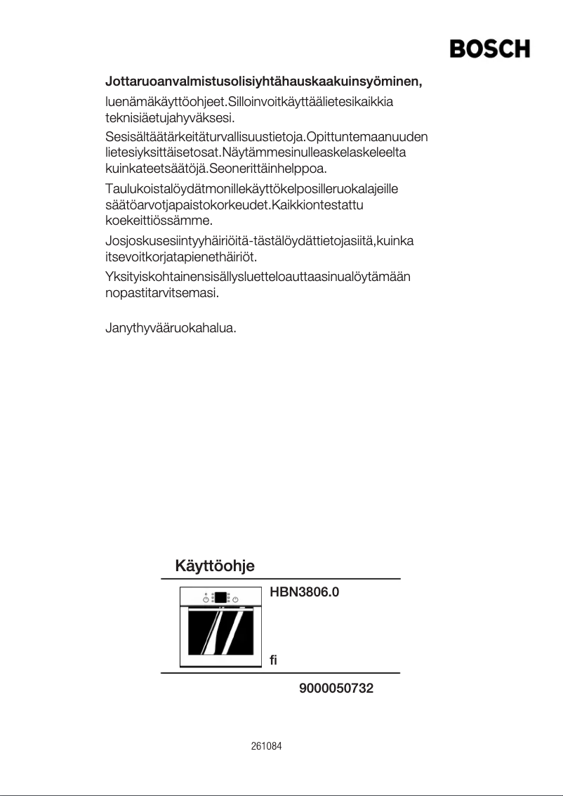 Page 1 de la notice Manuel utilisateur Bosch HBN380660