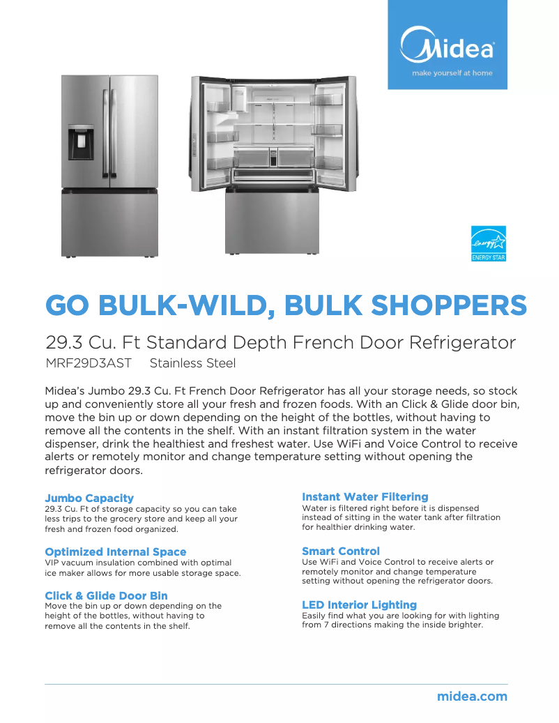 Page n°1 - Fiche technique Midea MRF29D3AST