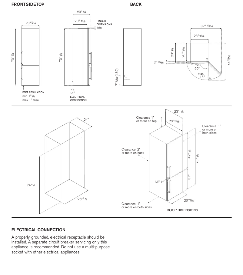 Page n°1 - Guide d'installation Bertazzoni REF24BMFX