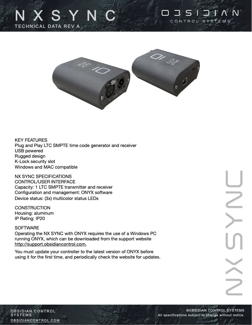 Page 1 de la notice Manuel utilisateur Elation NX SYNC