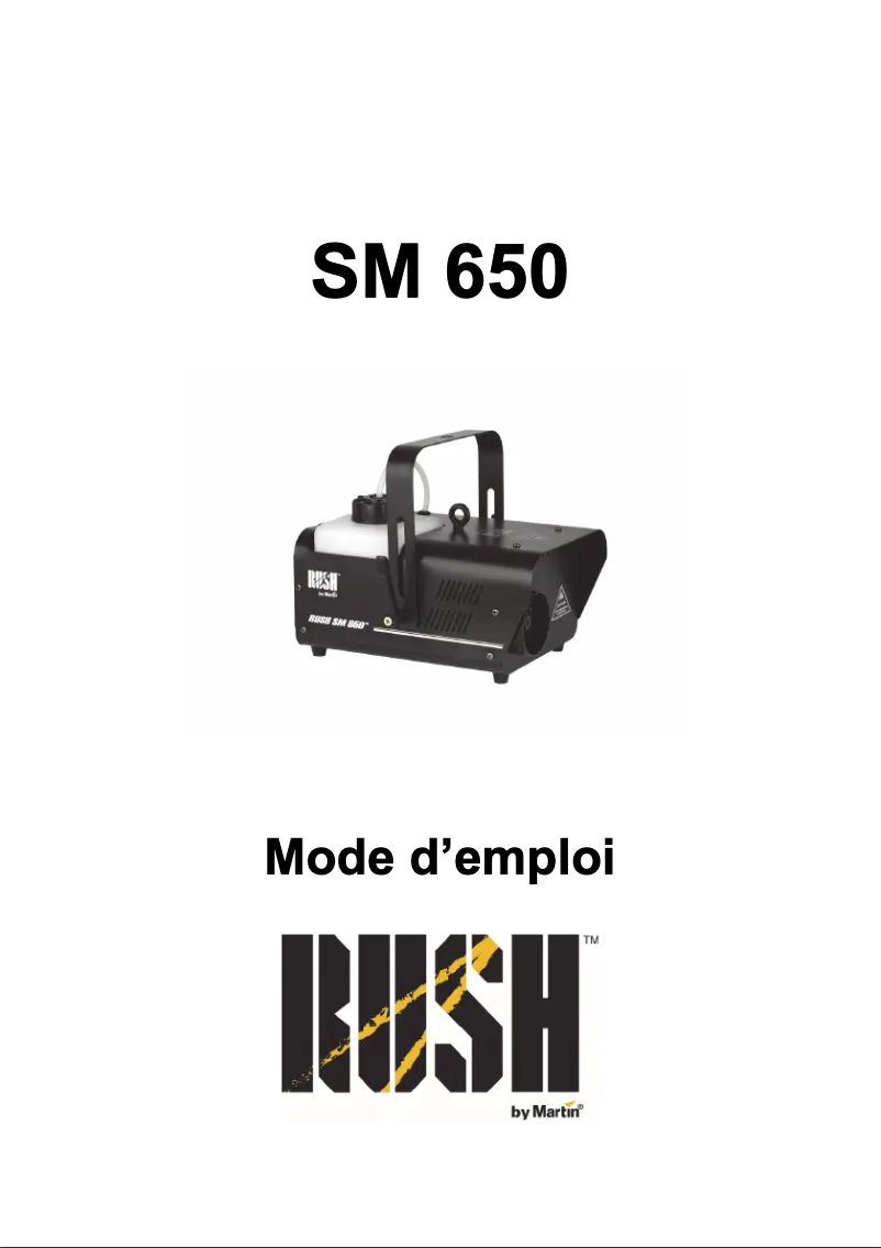 Page n°1 - Manuel utilisateur Martin RUSH SM 650